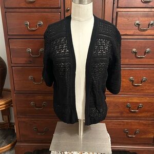 Kohl's Black Open-Knit Cardigan